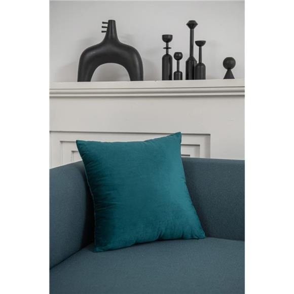 Throw Pillow Cases 18x18 Teal: 2 Pack Cozy Soft Velvet Square Decorative Covers - Picture 2 of 6
